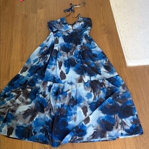 Socialite Blue and Black Backless Dress
